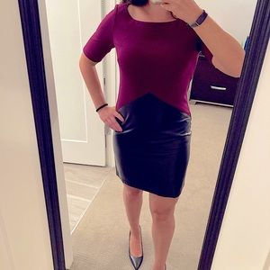 Classy yet edgy faux leather dress